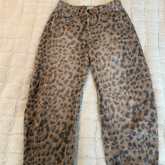 Free People Denim - Free people leopard barrel Jean